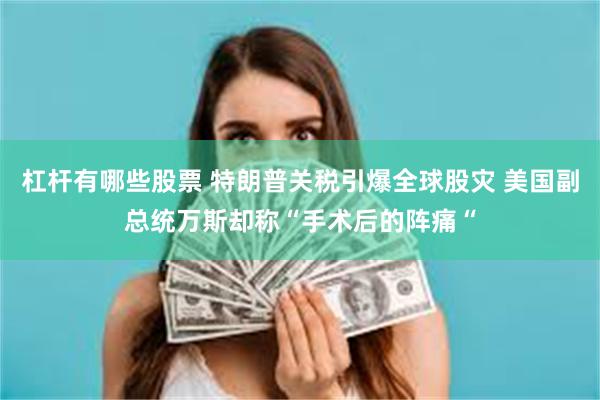 杠杆有哪些股票 特朗普关税引爆全球股灾 美国副总统万斯却称“手术后的阵痛“