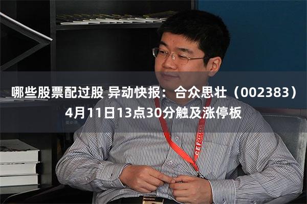 哪些股票配过股 异动快报：合众思壮（002383）4月11日13点30分触及涨停板