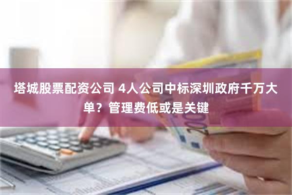 塔城股票配资公司 4人公司中标深圳政府千万大单？管理费低或是关键