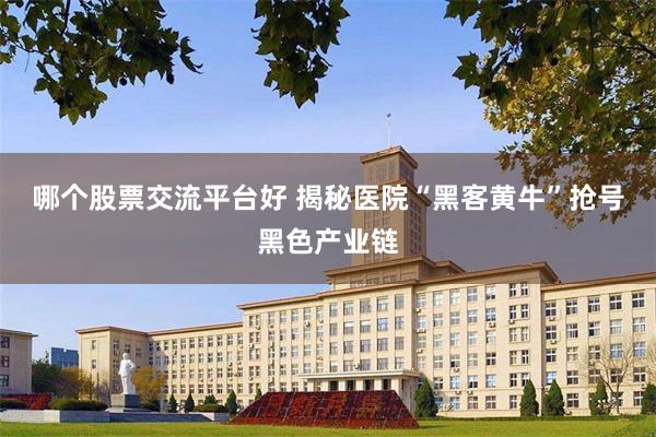 哪个股票交流平台好 揭秘医院“黑客黄牛”抢号黑色产业链