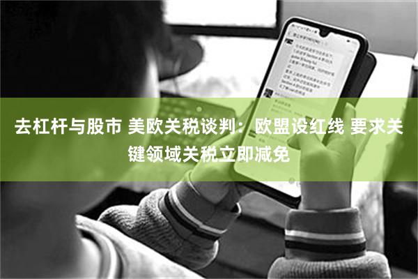 去杠杆与股市 美欧关税谈判：欧盟设红线 要求关键领域关税立即减免